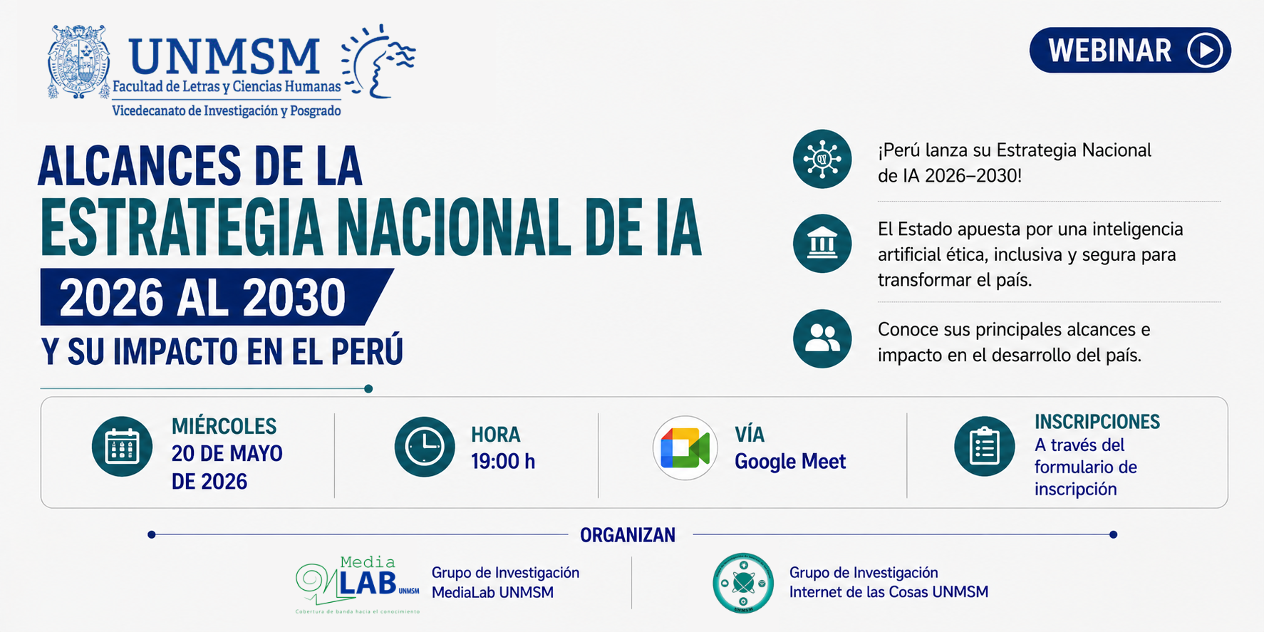 WEBINAR | Alcances de la Estrategia Nacional de IA 2026–2030 y su impacto en el Perú